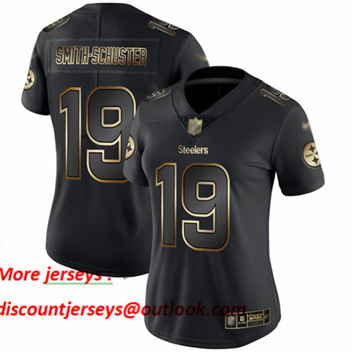 Steelers #19 JuJu Smith-Schuster Black Gold Women's Stitched Football Vapor Untouchable Limited Jersey