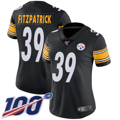 Steelers #39 Minkah Fitzpatrick Black Team Color Women's Stitched Football 100th Season Vapor Limited Jersey Steelers #39 Minkah Fitzpatrick Black Team Color Women's Stitched Football 100th Season Vapor Limited Jersey