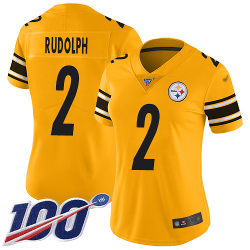 Steelers #2 Mason Rudolph Gold Women's Stitched Football Limited Inverted Legend 100th Season Jersey Steelers #2 Mason Rudolph Gold Women's Stitched Football Limited Inverted Legend 100th Season Jersey