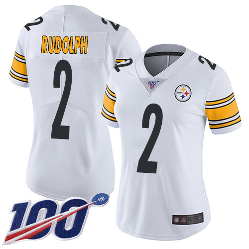 Steelers #2 Mason Rudolph White Women's Stitched Football 100th Season Vapor Limited Jersey Steelers #2 Mason Rudolph White Women's Stitched Football 100th Season Vapor Limited Jersey
