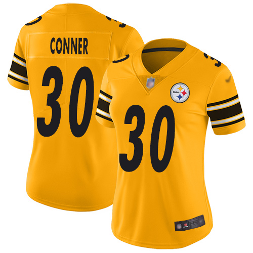 Steelers #30 James Conner Gold Women's Stitched Football Limited Inverted Legend Jersey Steelers #30 James Conner Gold Women's Stitched Football Limited Inverted Legend Jersey