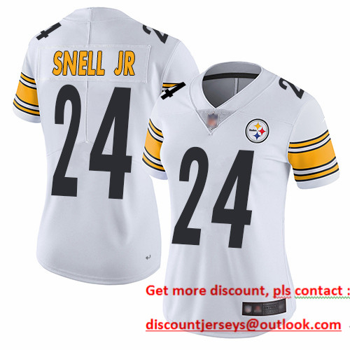 Steelers #24 Benny Snell Jr. White Women's Stitched Football Vapor Untouchable Limited Jersey