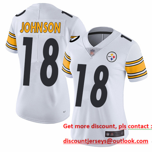 Steelers #18 Diontae Johnson White Women's Stitched Football Vapor Untouchable Limited Jersey Steelers #18 Diontae Johnson White Women's Stitched Football Vapor Untouchable Limited Jersey