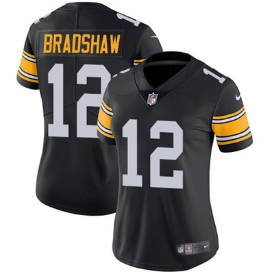Nike Steelers #12 Terry Bradshaw Black Alternate Women's Stitched NFL Vapor Untouchable Limited Jersey Nike Steelers #12 Terry Bradshaw Black Alternate Women's Stitched NFL Vapor Untouchable Limited Jersey