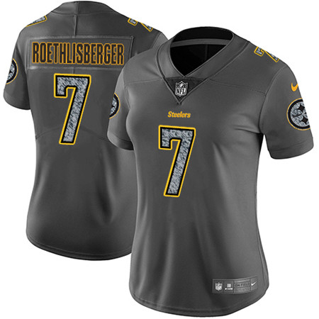 Nike Steelers #7 Ben Roethlisberger Gray Static Women's NFL Vapor Untouchable Game Jersey Nike Steelers #7 Ben Roethlisberger Gray Static Women's NFL Vapor Untouchable Game Jersey