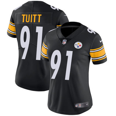 Nike Steelers #91 Stephon Tuitt Black Team Color Women's Stitched NFL Vapor Untouchable Limited Jersey Nike Steelers #91 Stephon Tuitt Black Team Color Women's Stitched NFL Vapor Untouchable Limited Jersey