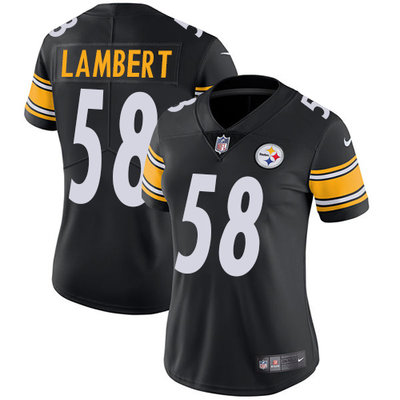 Nike Steelers #58 Jack Lambert Black Team Color Women's Stitched NFL Vapor Untouchable Nike Steelers #58 Jack Lambert Black Team Color Women's Stitched NFL Vapor Untouchable