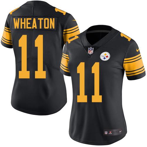 Nike Steelers #11 Markus Wheaton Black Women's Stitched NFL Limited Rush Jersey Nike Steelers #11 Markus Wheaton Black Women's Stitched NFL Limited Rush Jersey