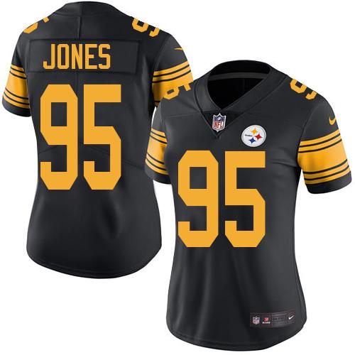 Nike Steelers #95 Jarvis Jones Black Women's Stitched NFL Limited Rush Jersey Nike Steelers #95 Jarvis Jones Black Women's Stitched NFL Limited Rush Jersey