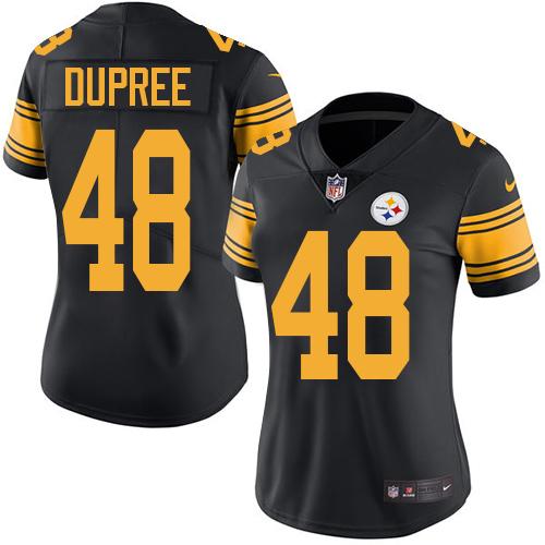 Nike Steelers #48 Bud Dupree Black Women's Stitched NFL Limited Rush Jersey Nike Steelers #48 Bud Dupree Black Women's Stitched NFL Limited Rush Jersey