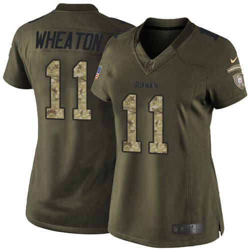 Nike Steelers #11 Markus Wheaton Green Women's Stitched NFL Limited Salute to Service Jersey Nike Steelers #11 Markus Wheaton Green Women's Stitched NFL Limited Salute to Service Jersey