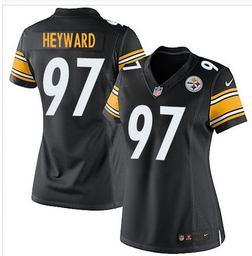Women Nike Steelers #97 Cameron Heyward Black Team Color Stitched NFL Elite Jersey