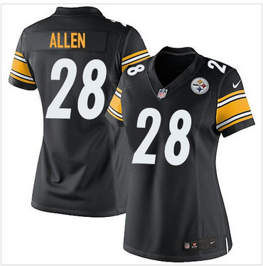 Women Nike Steelers #28 Cortez Allen Black Team Color Stitched NFL Elite Jersey