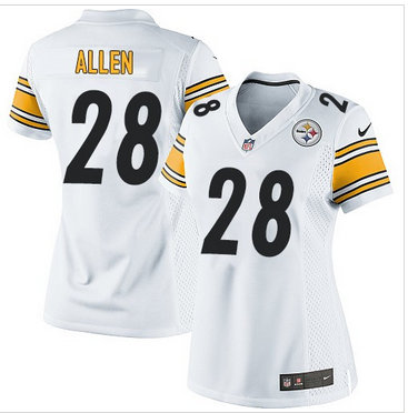 Women Nike Steelers #28 Cortez Allen White Stitched NFL Elite Jersey