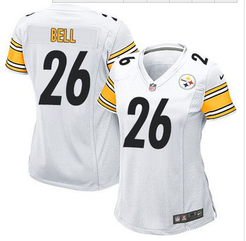 Women NEW Pittsburgh Steelers #26 Le'Veon Bell White Stitched NFL Elite Jersey
