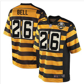 Youth NEW Pittsburgh Steelers #26 Le'Veon Bell Black Yellow Alternate Stitched NFL Elite Jersey