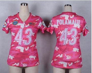Women's NEW Steelers #43 Troy Polamalu Pink NFL Elite Camo Fashion Jersey