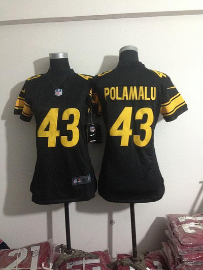 NEW Women Pittsburgh Steelers 43 Troy Polamalu GOID Jerseys