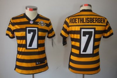 Women NEW NFL Pittsburgh Steelers 7 Ben Roethlisberger Yellow 80TH Throwback Jerseys Women NEW NFL Pittsburgh Steelers 7 Ben Roethlisberger Yellow 80TH Throwback Jerseys