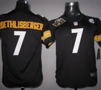 Women Nike Pittsburgh Steelers #7 Ben Roethlisberger Black Nike NFL Jerseys W 80 Anniversary Patch