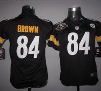 Women Nike Pittsburgh Steelers #84 Antonio Brown Black W 80 Anniversary Patch