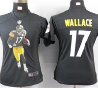 Womens Nike Pittsburgh Steelers 17 Wallace Black Portrait Fashion Game Jerseys Womens Nike Pittsburgh Steelers 17 Wallace Black Portrait Fashion Game Jerseys