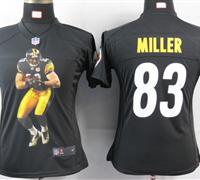Womens Nike Pittsburgh Steelers 83 Miller Black Portrait Fashion Game Jerseys