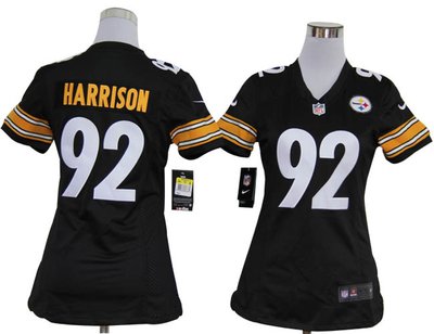Women Nike Pittsburgh Steelers 92 James Harrison Black Jerseys