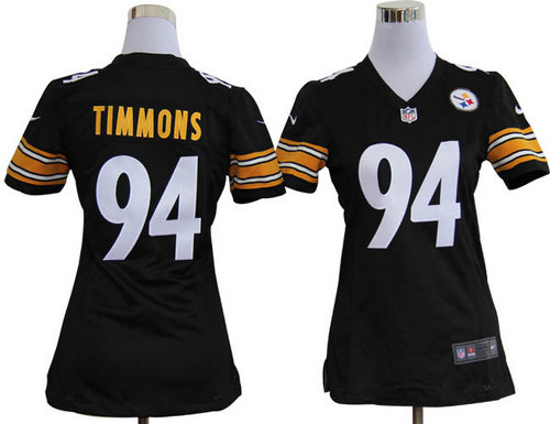 Women Nike Pittsburgh Steelers 94 Lawrence Timmons Black Jerseys
