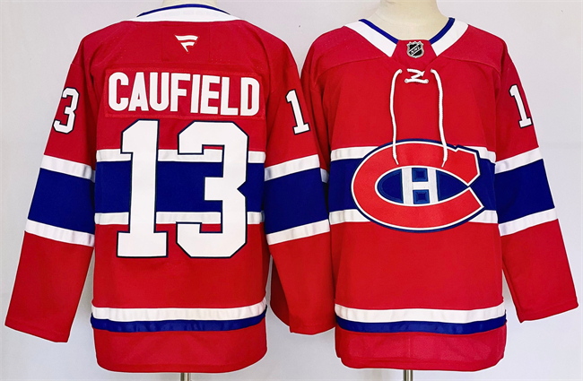 Men's Montreal Canadiens #13 Cole Caufield Red 2024-25 Stitched Jersey Men's Montreal Canadiens #13 Cole Caufield Red 2024-25 Stitched Jersey