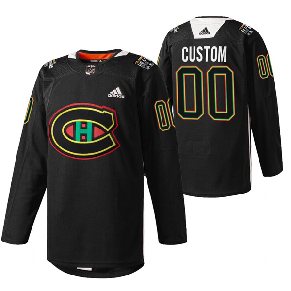 Men's Montreal Canadiens Active Player Custom 2022 Black Warm Up History Night Stitched Jersey Men's Montreal Canadiens Active Player Custom 2022 Black Warm Up History Night Stitched Jersey