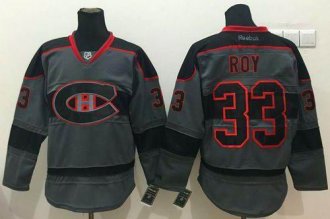Montreal Canadiens #33 Patrick Roy Charcoal Cross Check Fashion Stitched NHL Jersey Montreal Canadiens #33 Patrick Roy Charcoal Cross Check Fashion Stitched NHL Jersey