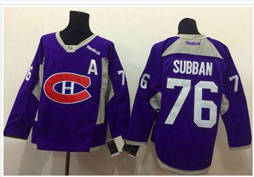 Montreal Canadiens #76 P.K Subban Purple Practice Stitched NHL Jersey Montreal Canadiens #76 P.K Subban Purple Practice Stitched NHL Jersey