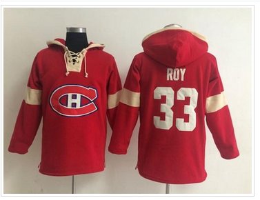Montreal Canadiens #33 Patrick Roy Red Pullover NHL Hoodie Montreal Canadiens #33 Patrick Roy Red Pullover NHL Hoodie