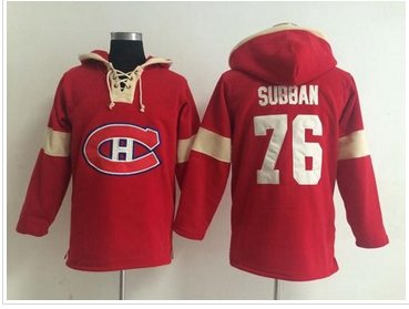 Montreal Canadiens #76 P.K Subban Red Pullover NHL Hoodie Montreal Canadiens #76 P.K Subban Red Pullover NHL Hoodie
