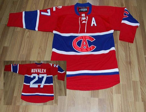 Montreal Canadiens #27 Alexei Kovalev Red CA Patch Jersey Montreal Canadiens #27 Alexei Kovalev Red CA Patch Jersey