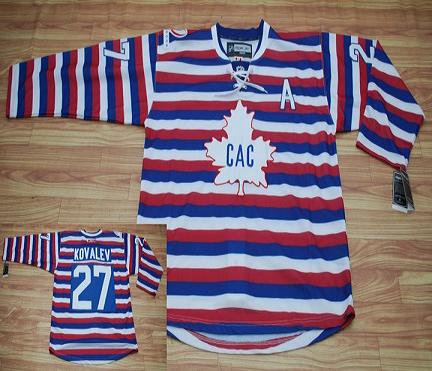 Montreal Canadiens #27 Kovalev Red Pinstripe Jersey Montreal Canadiens #27 Kovalev Red Pinstripe Jersey