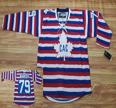 Montreal Canadiens #79 Markov Red Pinstripe Jersey Montreal Canadiens #79 Markov Red Pinstripe Jersey
