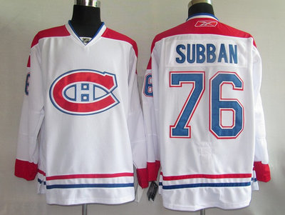 NHL Jerseys Montreal Canadiens 76# Subban White NHL Jerseys Montreal Canadiens 76# Subban White