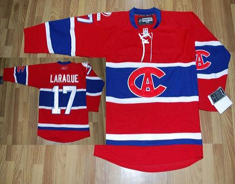 NHL Montreal Canadiens #17 Laraque CA Patch Red Jersey NHL Montreal Canadiens #17 Laraque CA Patch Red Jersey