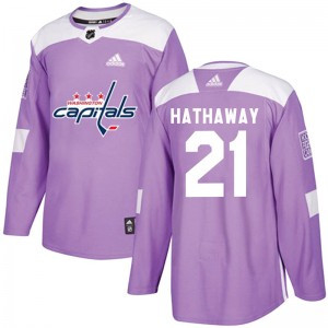 Men's Washington Capitals #21 Garnet Hathaway Adidas Authentic Fights Cancer Practice Jersey - Purple Men's Washington Capitals #21 Garnet Hathaway Adidas Authentic Fights Cancer Practice Jersey - Purple