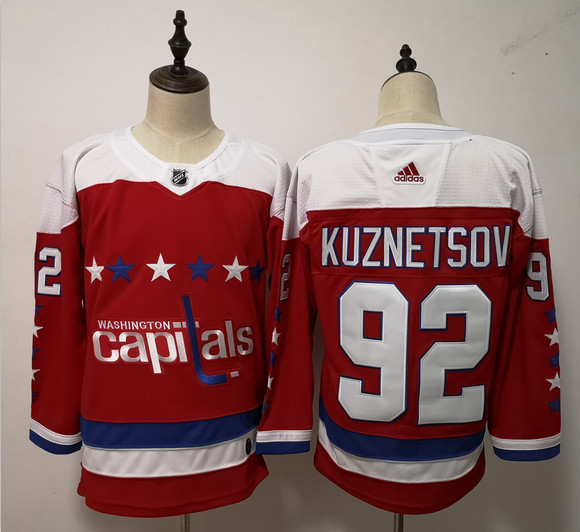 Capitals 92 Evgeny Kuznetsov Red Adidas Jersey Capitals 92 Evgeny Kuznetsov Red Adidas Jersey