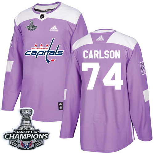 Adidas Capitals #74 John Carlson Purple Authentic Fights Cancer Stanley Cup Final Champions Stitched NHL Jersey Adidas Capitals #74 John Carlson Purple Authentic Fights Cancer Stanley Cup Final Champions Stitched NHL Jersey