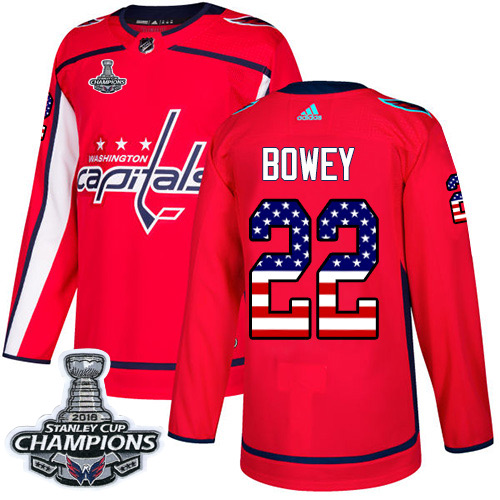 Adidas Capitals #22 Madison Bowey Red Home Authentic USA Flag Stanley Cup Final Champions Stitched NHL Jersey Adidas Capitals #22 Madison Bowey Red Home Authentic USA Flag Stanley Cup Final Champions Stitched NHL Jersey
