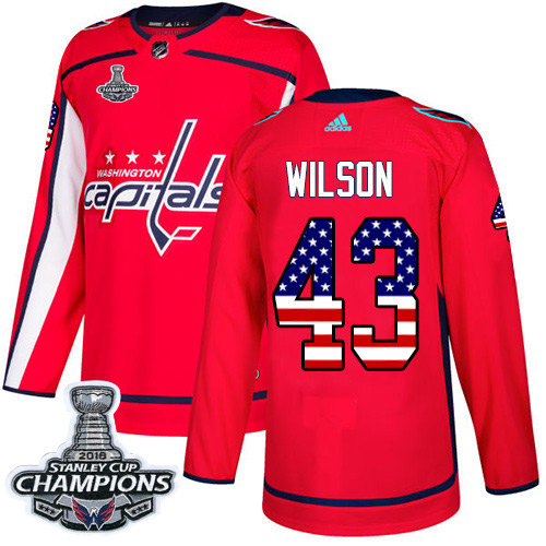 Adidas Capitals #43 Tom Wilson Red Home Authentic USA Flag Stanley Cup Final Champions Stitched NHL Jersey Adidas Capitals #43 Tom Wilson Red Home Authentic USA Flag Stanley Cup Final Champions Stitched NHL Jersey
