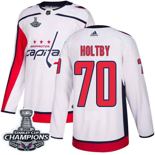 Adidas Capitals #70 Braden Holtby White Road Authentic Stanley Cup Final Champions Stitched NHL Jersey Adidas Capitals #70 Braden Holtby White Road Authentic Stanley Cup Final Champions Stitched NHL Jersey