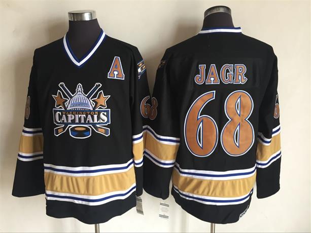 Capitals 68 Jaromir Jagr Black CCM Jersey Capitals 68 Jaromir Jagr Black CCM Jersey