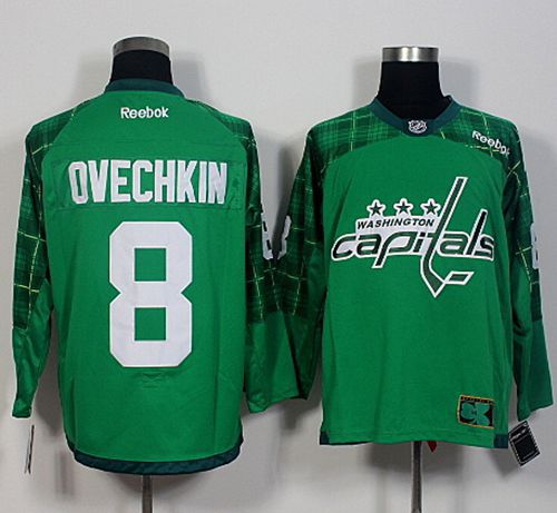 Capitals #8 Alex Ovechkin Green St. Patrick's Day New Stitched NHL Jersey Capitals #8 Alex Ovechkin Green St. Patrick's Day New Stitched NHL Jersey