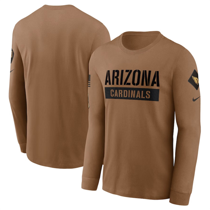 Men's Arizona Cardinals 2023 Brown Salute To Service Long Sleeve T-Shirt Men's Arizona Cardinals 2023 Brown Salute To Service Long Sleeve T-Shirt