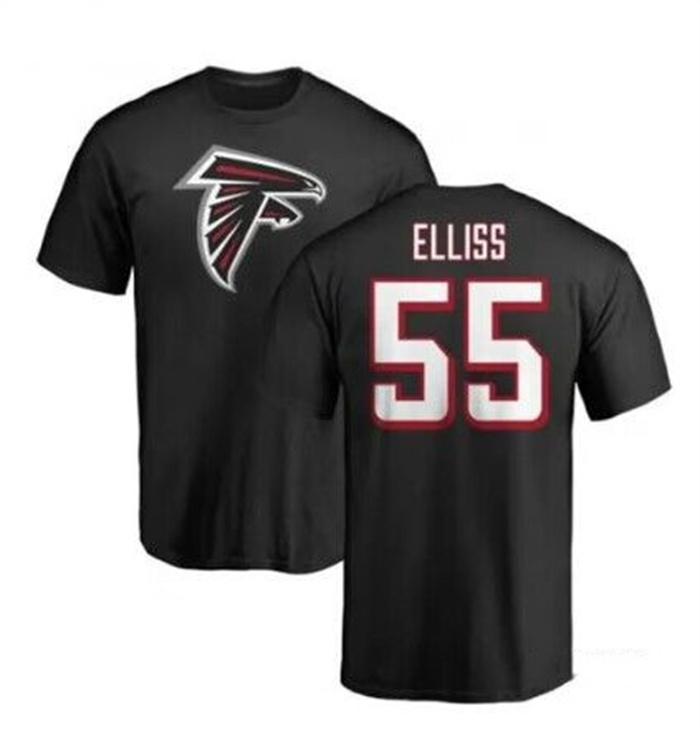 Men's Atlanta Falcons #55 Kaden Elliss Black T-Shirt Men's Atlanta Falcons #55 Kaden Elliss Black T-Shirt